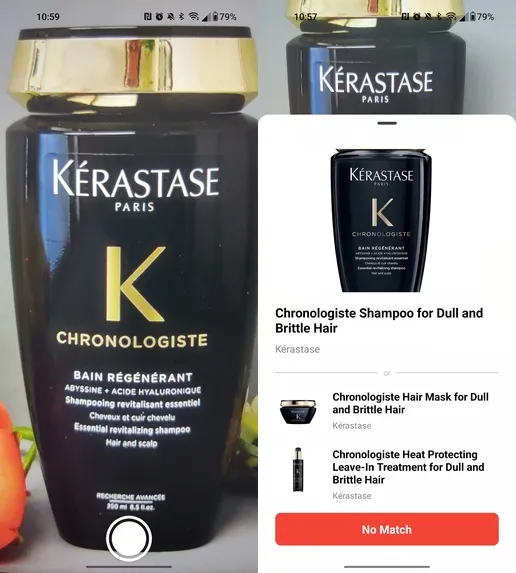 Side by side screenshots of HairBase images